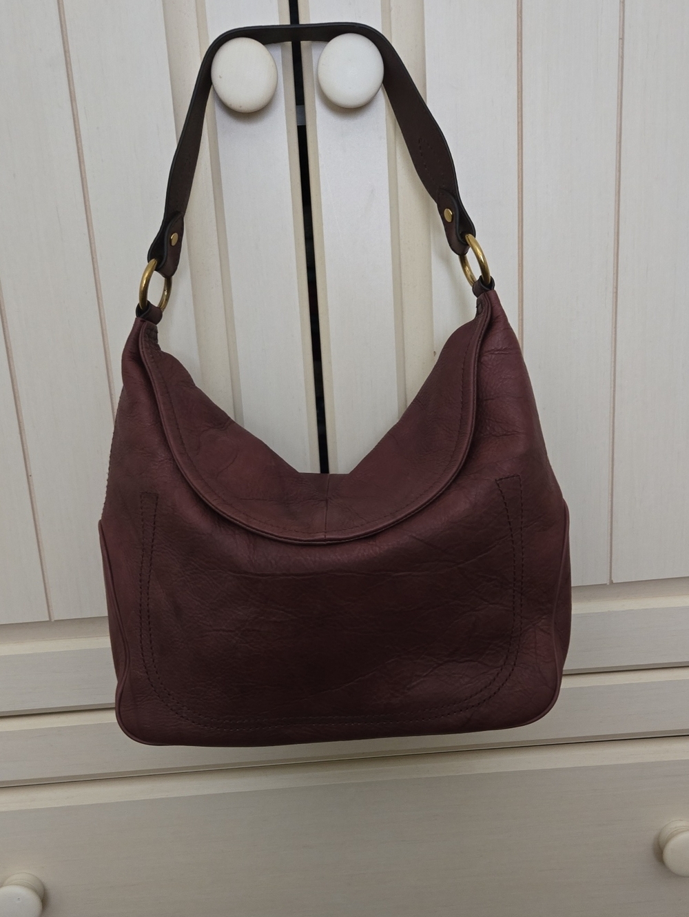 Stylish Women's Hobo Bag in Deep Burgundy